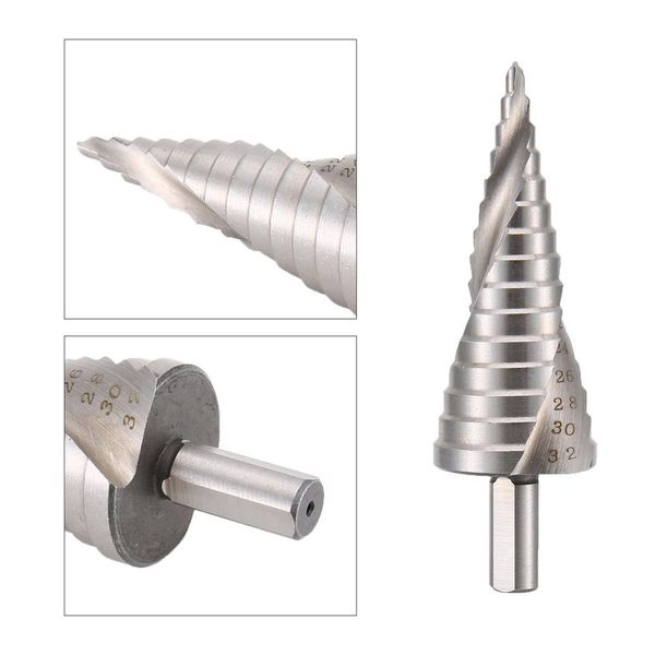 hss spiral grooved triangle shank step drill bit drilling power tools for metal drill hole cutter step cone bit silver
hss spiral grooved triangle shank step drill bit drilling power tools for metal drill hole cutter step cone bit silver
