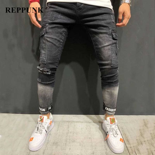 men's jeans men ripped multi-pocket letter printed slim fit trousers male streetwear cotton destruction holes casual denim pants, Blue
men's jeans men ripped multi-pocket letter printed slim fit trousers male streetwear cotton destruction holes casual denim pants, Blue