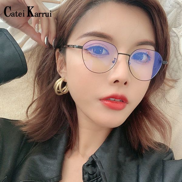 catei karrui 2020 new tr anti blue mirror art student frame goggles fashion metal flat mirror women's glasses, White;black
catei karrui 2020 new tr anti blue mirror art student frame goggles fashion metal flat mirror women's glasses, White;black