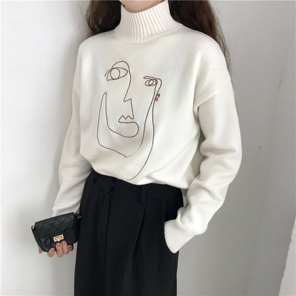 geometric face winter turtleneck women pullover sweater long sleeve loose female knitting jumper sweater slim ladies sweater ly191217, White;black
geometric face winter turtleneck women pullover sweater long sleeve loose female knitting jumper sweater slim ladies sweater ly191217, White;black