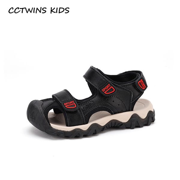 cctwins kids shoes 2020 summers children fashion beach sandals baby girls genuine leather flat boys brand soft flat bs460, Black;red