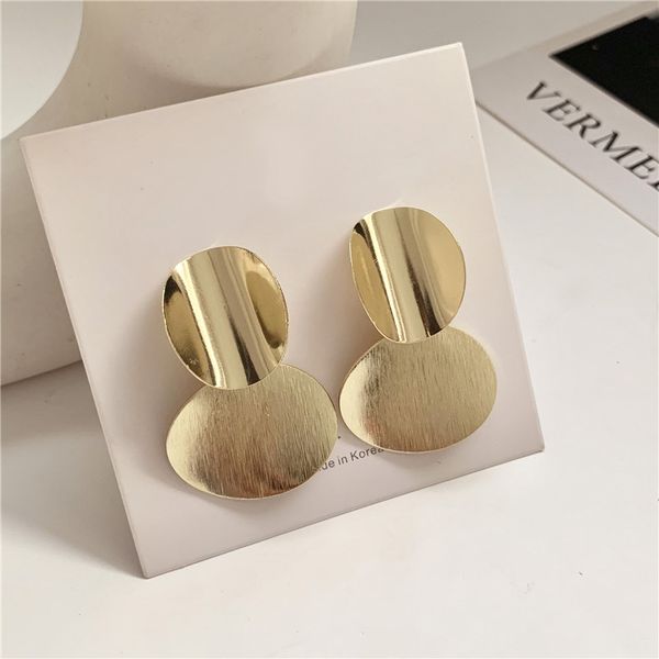 new exaggerated brushed round sequins drop earring women gold color metal geometric statement earring pendientes brincos, Silver
new exaggerated brushed round sequins drop earring women gold color metal geometric statement earring pendientes brincos, Silver