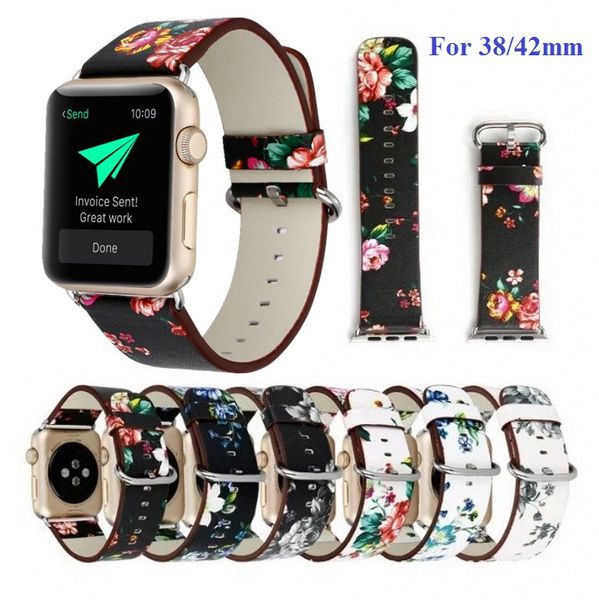women pastoral flower printing beautiful leather watch bands straps for apple watch iwatch series 1 2 3 38mm 42mm watchbands, Black;brown
women pastoral flower printing beautiful leather watch bands straps for apple watch iwatch series 1 2 3 38mm 42mm watchbands, Black;brown