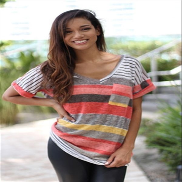 2020 women's pocket printing striped short sleeve irregular 2020 women's pocket printing t-shirt striped short sleeve t-shirt irre, White
2020 women's pocket printing striped short sleeve irregular 2020 women's pocket printing t-shirt striped short sleeve t-shirt irre, White