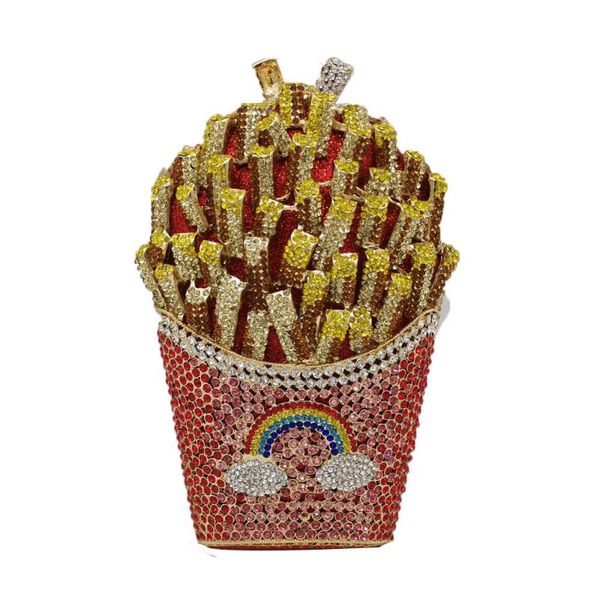 european and american-style women rhinestone clutch bag fries shape rainbow pattern pack evening bag crystal messenger lady
european and american-style women rhinestone clutch bag fries shape rainbow pattern pack evening bag crystal messenger lady