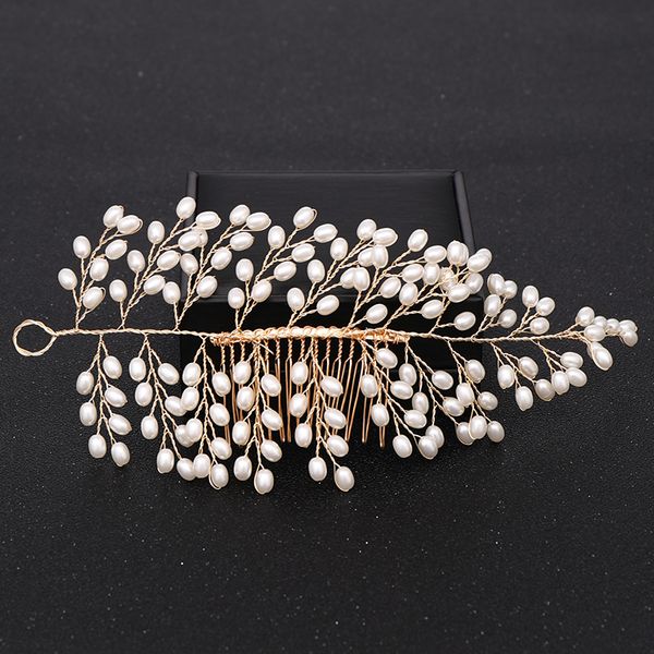 trendy gold pearl wedding hair combs hair accessories for bridal headpiece back decorative combs women jewelry handmade, Golden;white
trendy gold pearl wedding hair combs hair accessories for bridal headpiece back decorative combs women jewelry handmade, Golden;white