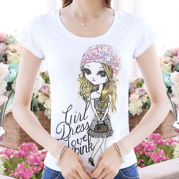 2019 new women summer rhinestone t-shirts female diamond white printing tees short sleeve fashion tshirt vetement femme
2019 new women summer rhinestone t-shirts female diamond white printing tees short sleeve fashion tshirt vetement femme