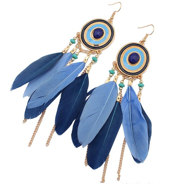 european and american fashion color tassel earrings long bohemian drip disc feather earrings handmade jewelry, Silver
european and american fashion color tassel earrings long bohemian drip disc feather earrings handmade jewelry, Silver