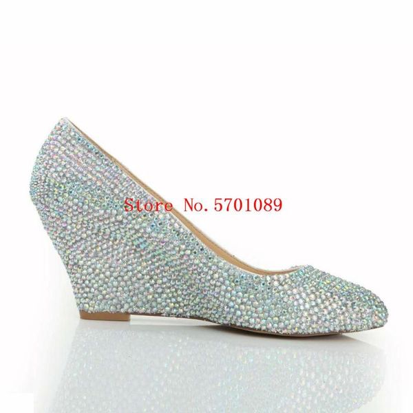 rhinestone wedge heel wedding bridal shoes bling handmade prom high heels pearl crystal round toe fashion nightclub pumps, Black
rhinestone wedge heel wedding bridal shoes bling handmade prom high heels pearl crystal round toe fashion nightclub pumps, Black