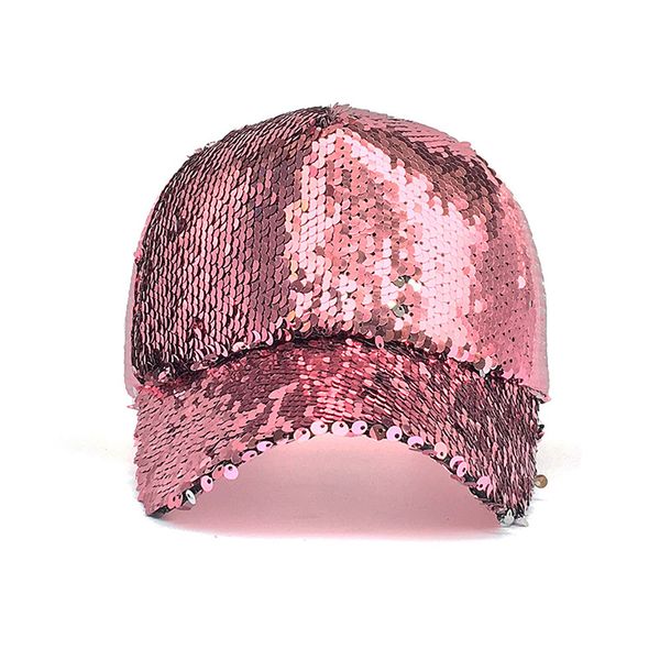 

new fashion casual sequin snapback baseball cap adjustable baseball hat women summer spring black pink gold caps outdoor, Blue;gray