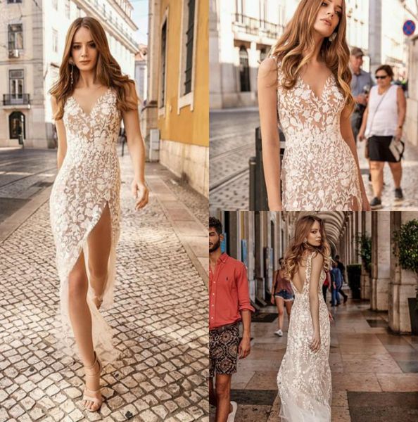 simple mermaid wedding dresses 2019 v neck lace bridal gowns backless thigh split boho wedding dress custom made, White
simple mermaid wedding dresses 2019 v neck lace bridal gowns backless thigh split boho wedding dress custom made, White