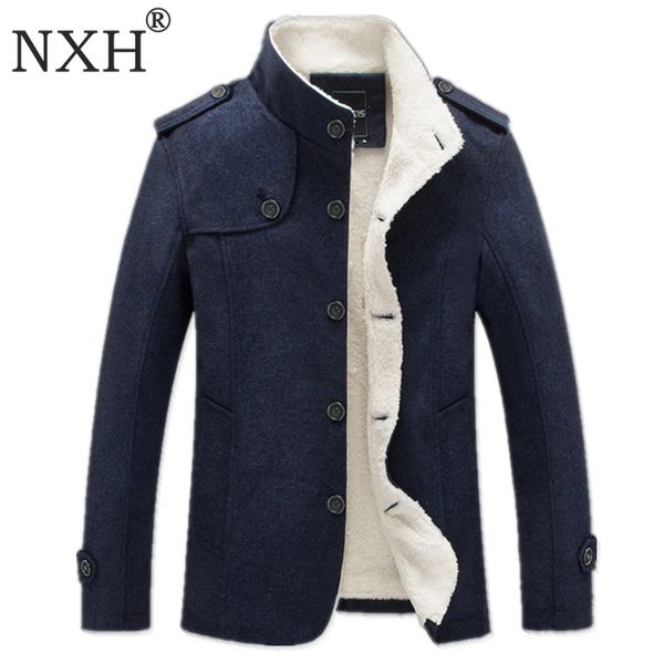 nxh winter men coat fashion brand clothing fleece lined thick warm woolen overcoat male wool blend men wool coat lining fur, Black
nxh winter men coat fashion brand clothing fleece lined thick warm woolen overcoat male wool blend men wool coat lining fur, Black