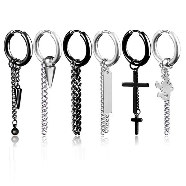 wukaka punk 1-2pcs scorpion corss men earring chain ear cuff stainless steel earrings woman men tassel earings 2019 jewelry, Silver
wukaka punk 1-2pcs scorpion corss men earring chain ear cuff stainless steel earrings woman men tassel earings 2019 jewelry, Silver
