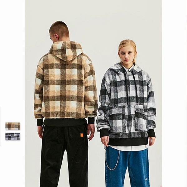 men's hoodies & sweatshirts vimass spring 2021 tide brand retro plaid contrast pocket thicken lambskin, Black
men's hoodies & sweatshirts vimass spring 2021 tide brand retro plaid contrast pocket thicken lambskin, Black