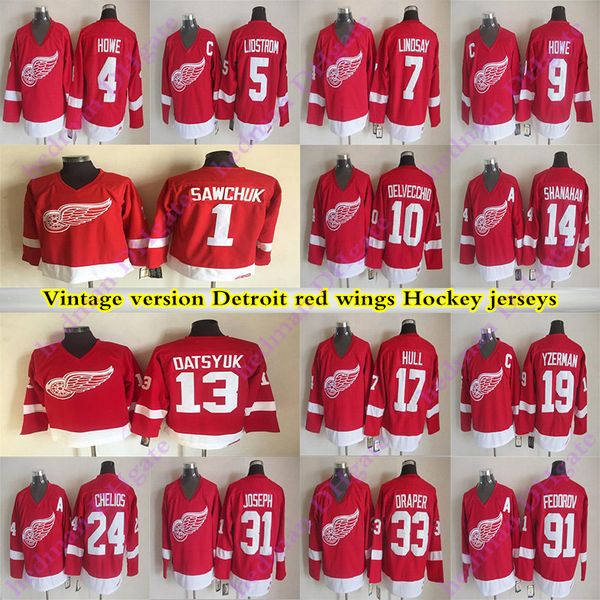 detroit red wings vintage version jerseys 19 yzerman 24 chelios 13 datsyuk 9 howe 31 joseph 1 sawchuk 5 lidstrom ccm hockey jersey, Black;red
detroit red wings vintage version jerseys 19 yzerman 24 chelios 13 datsyuk 9 howe 31 joseph 1 sawchuk 5 lidstrom ccm hockey jersey, Black;red