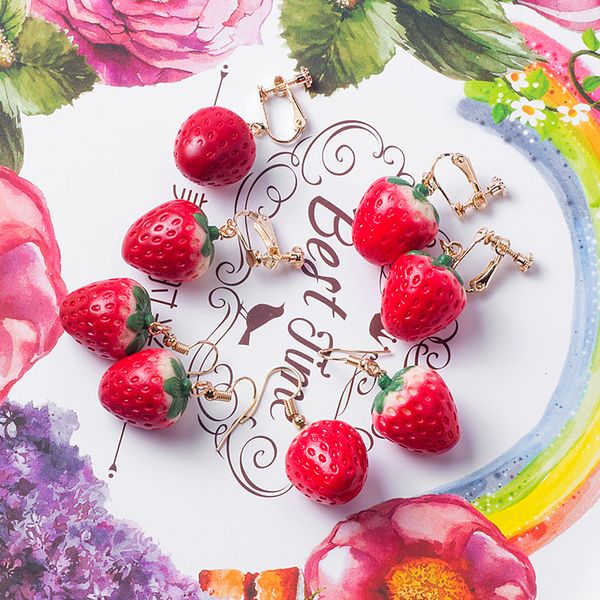 korean earrings jewelry simulation strawberry earrings girl gift pierced ear clip fun cute fruit acrylic drop earrings for women, Silver
korean earrings jewelry simulation strawberry earrings girl gift pierced ear clip fun cute fruit acrylic drop earrings for women, Silver
