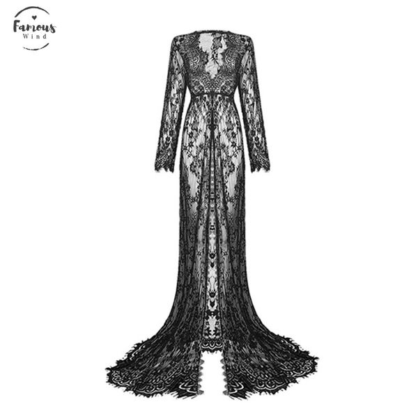 women long sleeve v neck lace mesh see through gothic party vintage floor length elegant floral holiday split casual dresses maxi, Black;gray
women long sleeve v neck lace mesh see through gothic party vintage floor length elegant floral holiday split casual dresses maxi, Black;gray