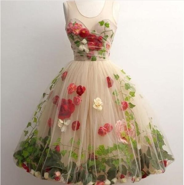 scoop flowers ball gown homecoming dress with knee-length tulle graduation prom party gown bh18, Red
scoop flowers ball gown homecoming dress with knee-length tulle graduation prom party gown bh18, Red