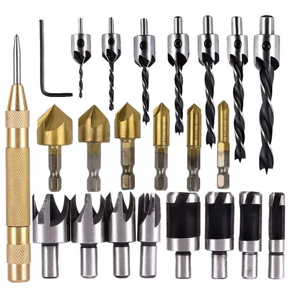 8pcs wood plug cutter,6pcs 1/4 inch hex 5 flute 90 degree countersink drill bits,7pcs three pointed countersink drill bit with l
8pcs wood plug cutter,6pcs 1/4 inch hex 5 flute 90 degree countersink drill bits,7pcs three pointed countersink drill bit with l