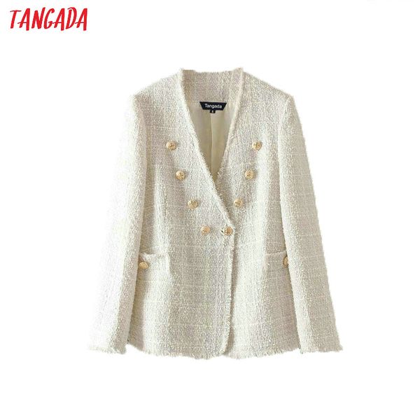 tangada women solid tweed blazer vintage japanese style 2019 ladies long sleeve blazer jacket coat casual brand be527, White;black
tangada women solid tweed blazer vintage japanese style 2019 ladies long sleeve blazer jacket coat casual brand be527, White;black