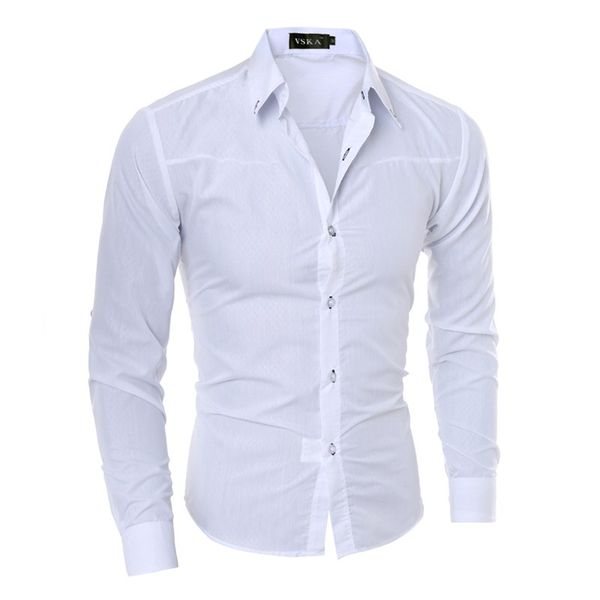 autumn and winter fashion men's clothing dress polyester solid color slim dark pattern mature men's shirt, White;black
autumn and winter fashion men's clothing dress polyester solid color slim dark pattern mature men's shirt, White;black
