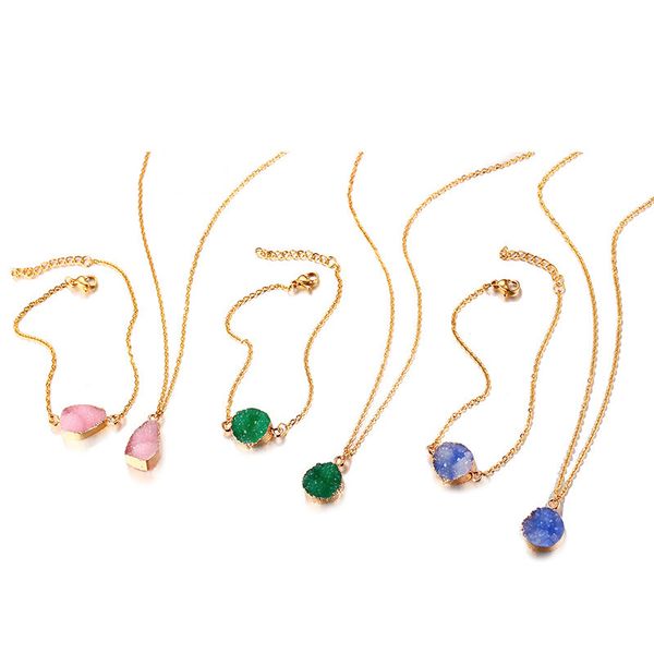 2019 jewelry set women's stainless steel irregular natural stone pendant necklace & bracelet fashion banquet party jewelry, Black
2019 jewelry set women's stainless steel irregular natural stone pendant necklace & bracelet fashion banquet party jewelry, Black