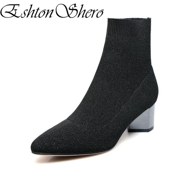 eshtonshero shoes woman ankle sock boots med heel pointed toe stretch fabric women ladies motorcycle work boots size 34-39, Black
eshtonshero shoes woman ankle sock boots med heel pointed toe stretch fabric women ladies motorcycle work boots size 34-39, Black