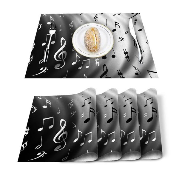 4/6 pcs placemat table mat water wave music black white musical notes printed for tables linen cotton kitchen dining pads set
4/6 pcs placemat table mat water wave music black white musical notes printed for tables linen cotton kitchen dining pads set