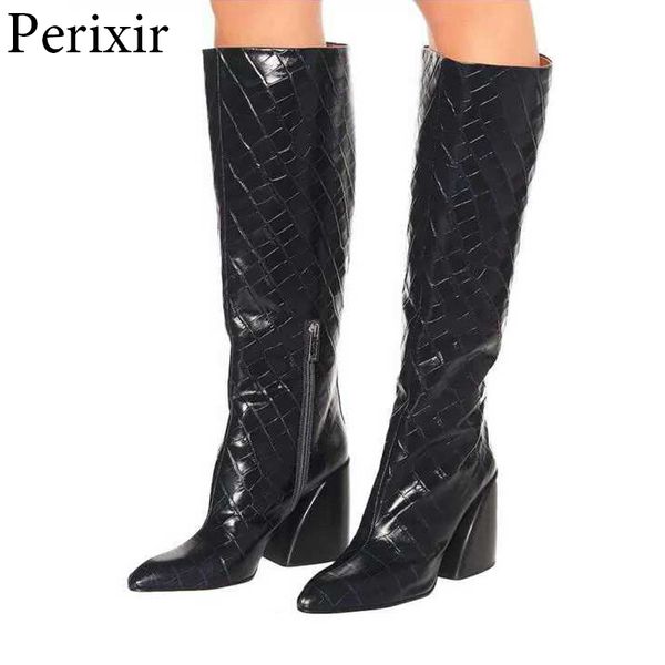 2019 autumn/winter new pointed crocodile pattern high-heeled plain female high boots chunky heel shoes female knight boots, Black
2019 autumn/winter new pointed crocodile pattern high-heeled plain female high boots chunky heel shoes female knight boots, Black