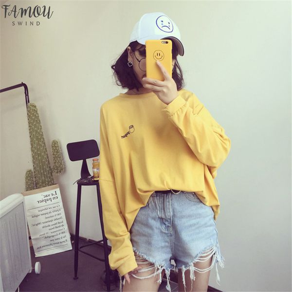 2020 autumn new t shirts women korean harajuku t shirt womens long sleeve loose yellow white tees funny pattern printed
2020 autumn new t shirts women korean harajuku t shirt womens long sleeve loose yellow white tees funny pattern printed