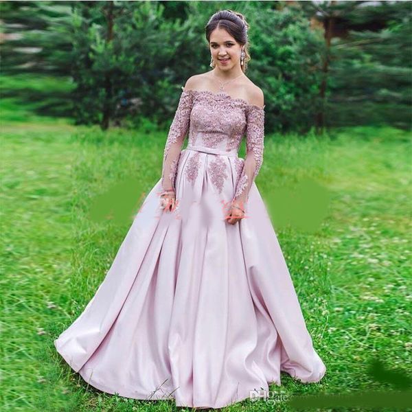 beautiful pink lace bateau neck long prom dresses satin sheer a-line long sleeve gowns juniors party robe de soirée cocktail club wear, Black
beautiful pink lace bateau neck long prom dresses satin sheer a-line long sleeve gowns juniors party robe de soirée cocktail club wear, Black