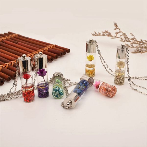 transparent glass bottle pendant necklace handmade daisy dried flower necklace classical glass art retro crystal choker jewelry, Silver
transparent glass bottle pendant necklace handmade daisy dried flower necklace classical glass art retro crystal choker jewelry, Silver