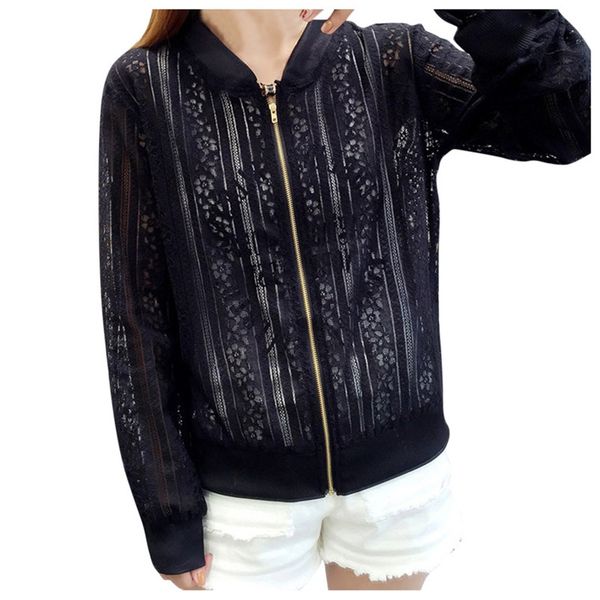 thin fashion women lace baseball shirt zipper long sleeve blouse loose coat casual spring autumn outwear coats jacket 40ly05, Black;brown
thin fashion women lace baseball shirt zipper long sleeve blouse loose coat casual spring autumn outwear coats jacket 40ly05, Black;brown
