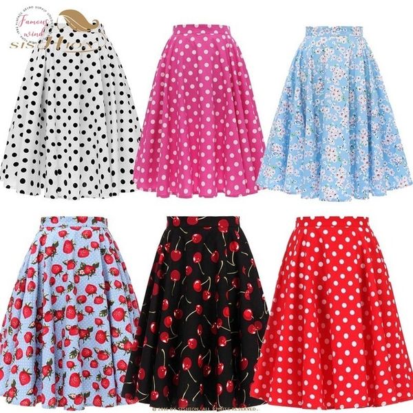 2020 summer high waist skirts womens cotton polka dot floral swing pin up 50s vintage 100% cotton skirt jupe femme sp0677, Black
2020 summer high waist skirts womens cotton polka dot floral swing pin up 50s vintage 100% cotton skirt jupe femme sp0677, Black