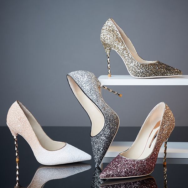 elegant bling glitter slip on shallow mouth women pumps metal thin high heel crystal wedding party dress pumps, Black
elegant bling glitter slip on shallow mouth women pumps metal thin high heel crystal wedding party dress pumps, Black