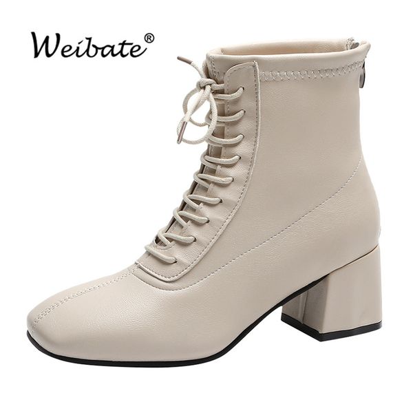 weibate winter women's boots british style square head plus velvet warm short tube lace thick heel women's thin boots, Black
weibate winter women's boots british style square head plus velvet warm short tube lace thick heel women's thin boots, Black