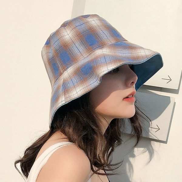 versatile children's big bucket bucket fisherman eaves double-sided fisherman hat plaid hipster sunshade basin hat summer girl, Blue;gray
versatile children's big bucket bucket fisherman eaves double-sided fisherman hat plaid hipster sunshade basin hat summer girl, Blue;gray