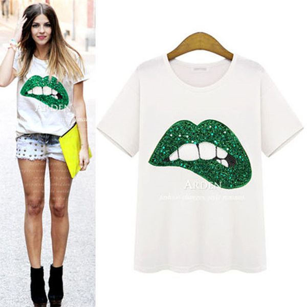 womens designer cartoon embroidery loose round neck short sleeve t-shirt student compassionate female summer, White
womens designer cartoon embroidery loose round neck short sleeve t-shirt student compassionate female summer, White