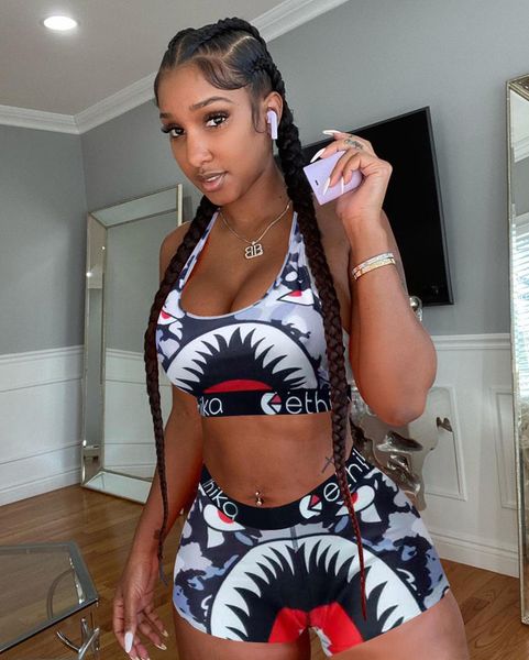 ethika women clothes summer designer 2pcs suits fashion bras shorts clothing sets sports camouflage suit, Red;black
ethika women clothes summer designer 2pcs suits fashion bras shorts clothing sets sports camouflage suit, Red;black