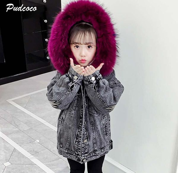 children girls denim plus velvet coats 2020 winter new thicken warm fur collar hooded embroidery jackets teen outerwear kids, Blue;gray
children girls denim plus velvet coats 2020 winter new thicken warm fur collar hooded embroidery jackets teen outerwear kids, Blue;gray