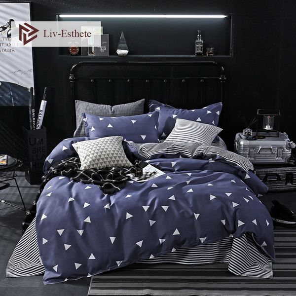 liv-esthete classic geometry blue bedding set double king duvet cover pillowcase stripe flat sheet bed linen for adult
liv-esthete classic geometry blue bedding set double king duvet cover pillowcase stripe flat sheet bed linen for adult