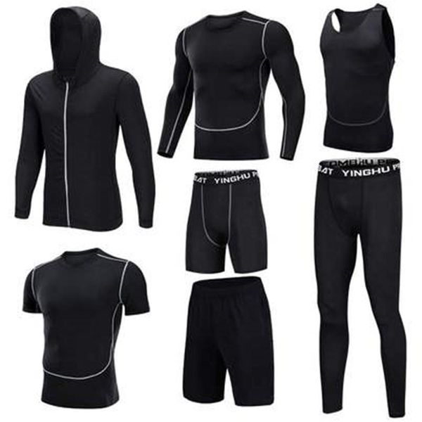 7pcs men running sets compression fitness sports suits clothes breathable basketball tights tracksuit jogging running sportswear, Black;blue
7pcs men running sets compression fitness sports suits clothes breathable basketball tights tracksuit jogging running sportswear, Black;blue