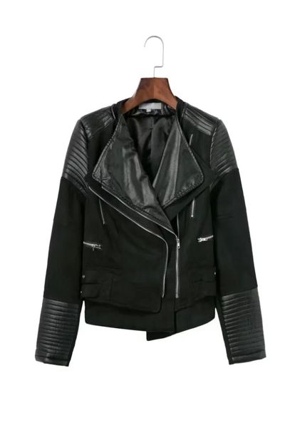 2018 womens casual coat new arrival autumn lapel long sleeve faux leather belted moto basic jacket with zipper outwear
2018 womens casual coat new arrival autumn lapel long sleeve faux leather belted moto basic jacket with zipper outwear