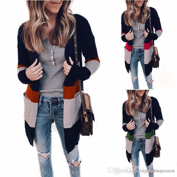 women designer winter coats cardigan sweaters with pockets autumn casual long sleeves sweaters fashion female panelle knit clothing, White;black
women designer winter coats cardigan sweaters with pockets autumn casual long sleeves sweaters fashion female panelle knit clothing, White;black