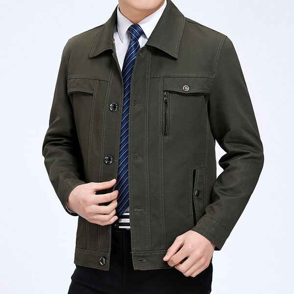 men's jackets 2021 spring autumn jacket men big size with buttons brand middle-aged man classic casual, Black;brown
men's jackets 2021 spring autumn jacket men big size with buttons brand middle-aged man classic casual, Black;brown