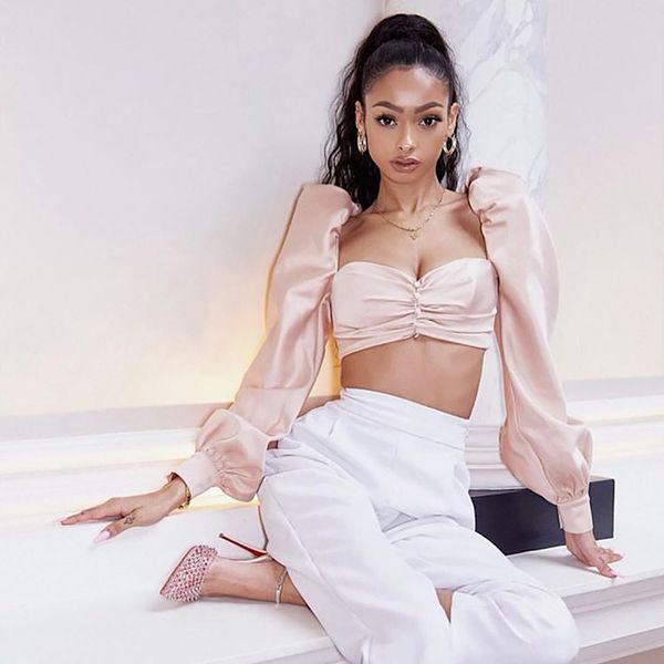 vintage victorian puff long sleeve satin blouse shirt crop women faux silk square neck button and blouses tunic, White
vintage victorian puff long sleeve satin blouse shirt crop women faux silk square neck button and blouses tunic, White