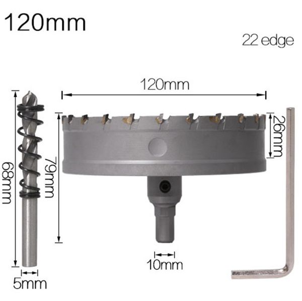 1pc 5a carbide tip tct drill bit hole saw 120-160 mm drill bit set hole saw cutter for stainless steel metal alloy drilling bits
1pc 5a carbide tip tct drill bit hole saw 120-160 mm drill bit set hole saw cutter for stainless steel metal alloy drilling bits