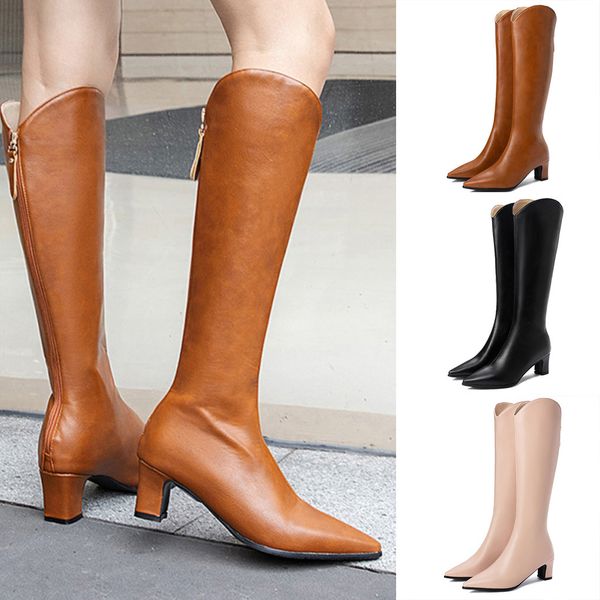 женская мода обувь зима острым носом назад молния на высоком каблуке высокие сапоги трубки, Black 
женская мода обувь зима острым носом назад молния на высоком каблуке высокие сапоги трубки, Black