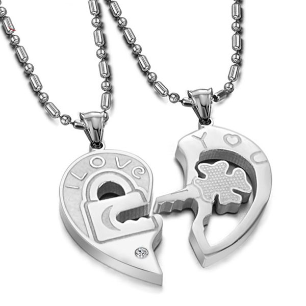 crystal key titanium steel heart-shaped combination couple necklace sweet romantic innovatio neck decoration necklace jewelry, Silver
crystal key titanium steel heart-shaped combination couple necklace sweet romantic innovatio neck decoration necklace jewelry, Silver