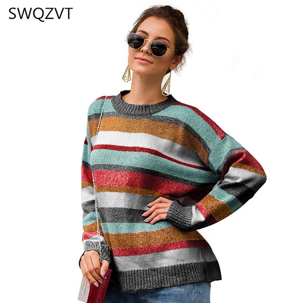 women sweaters new autumn winter striped knitted loose female sweater leisure women winter clothes 2019 ladies pullovers, White;black
women sweaters new autumn winter striped knitted loose female sweater leisure women winter clothes 2019 ladies pullovers, White;black